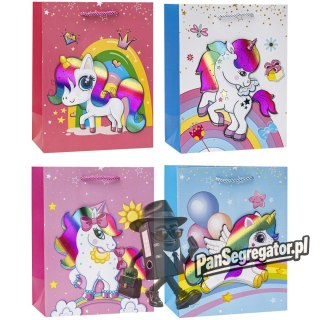 Torebka prezentowa 26x32x10cm dla dzieci JEDNOROŻEC TD-23183-3D-A4 ROZETTE