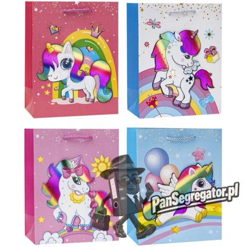 Torebka prezentowa 26x32x10cm dla dzieci JEDNOROŻEC TD-23183-3D-A4 ROZETTE