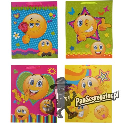 Torebka prezentowa dla dzieci EMOJI A4 26x32x12cm ROZETTE