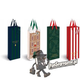 Torebka prezentowa na butelkę Boże Narodzenie 190g 13x36x10cm INTERDRUK