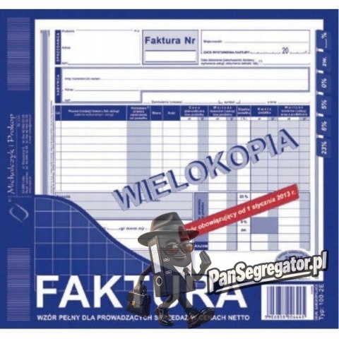 100-2E Faktura VAT 2/3 A4 80kartek wielokopia Michalczyk i Prokop