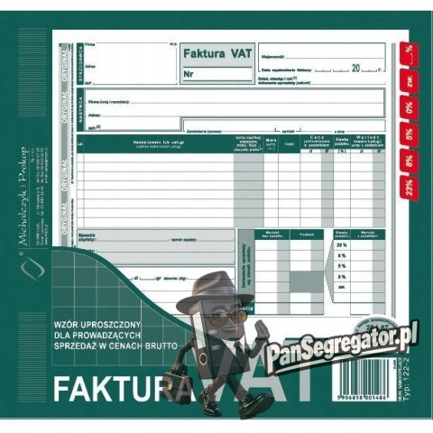 122-2E Faktura VAT brut.2/3 A4 (uproszcz.)MICHALCZYK i PROKOP