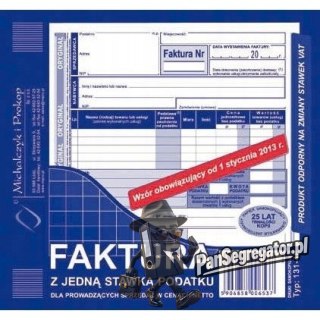 131-4E Faktura z jedną stawką podatku sprzedaż w netto 2/3A5 Michalczyk i Prokop