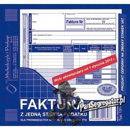 131-4E Faktura z jedną stawką podatku sprzedaż w netto 2/3A5 Michalczyk i Prokop