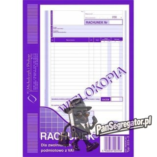223-3 Rachunek A5 dla zw.z VAT (pion) wielokopia MICHALCZYK i PROKOP