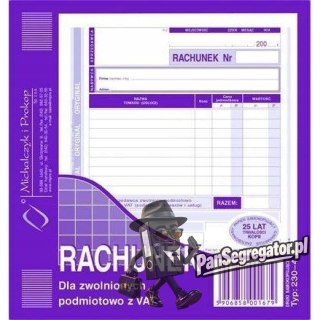 230-4 Rachunek MICHALCZYK&PROKOP 2/3 A5 80 kartek