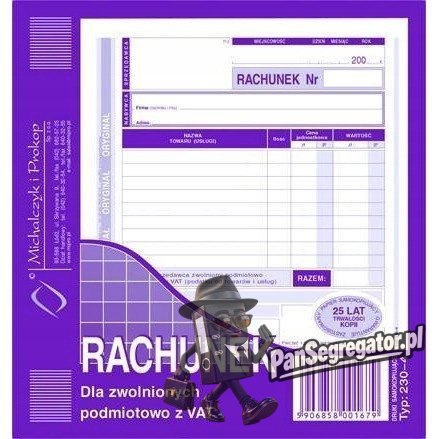 230-4 Rachunek MICHALCZYK&PROKOP 2/3 A5 80 kartek