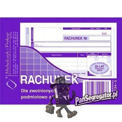 234-5 Rachunek A6 (poziom) ory.+kop. 80k Michalczyk i Prokop