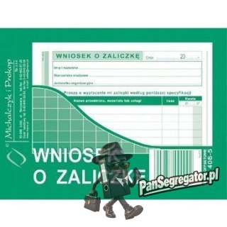 408-5 Wniosek o zaliczkę A6 40 kartek Michalczyk i Prokop