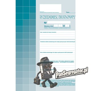 603-2Z Dziennik budowy A4 120 ponumerowanych stron Michalczyk i Prokop