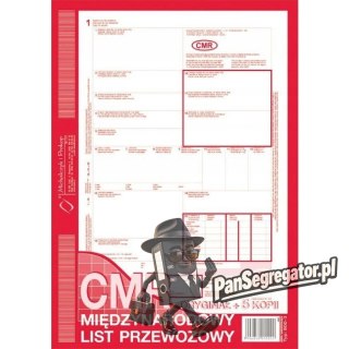 800-3N CMR A4 78kartek 1+5 numerowany międzynarodowy list przewozowy M&P