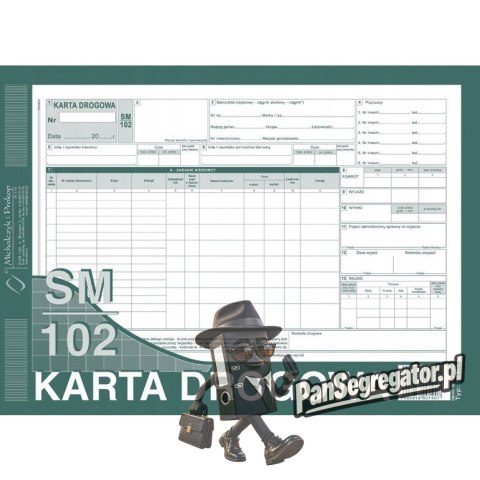 801-1 Karta drogowa SM/102 (samochód ciężarowy) A4 offset MICHALCZYK
