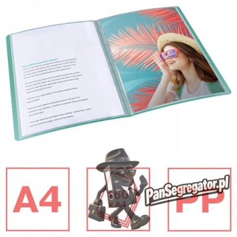 Album ofertowy na dokumenty A4 80 kieszeni Colour`Breeze zielony 626238 ESSELTE