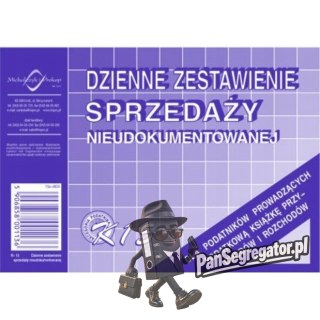 K-15 Dzienne zestawienie sprzedaży A6 księgowo nieudokumentowanej MICHALCZYK i PROKOP