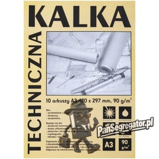 Kalka kreślarska techniczna A3 90g. 10 arkuszy DA3910 KOH-I-NOOR