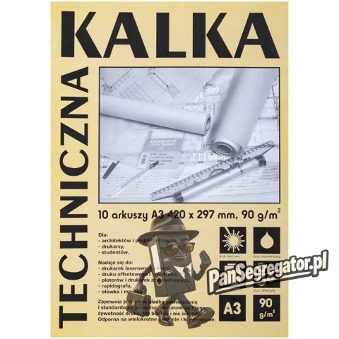 Kalka kreślarska techniczna A3 90g. 10 arkuszy DA3910 KOH-I-NOOR
