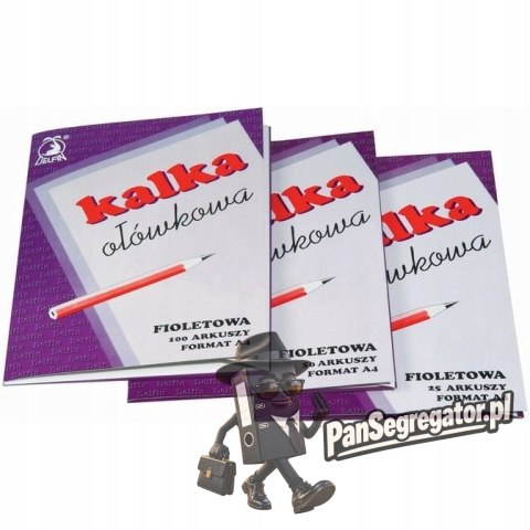 Kalka ołówkowa A4 100 arkuszy filoetowa DELFIN