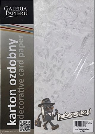 Karton ozdobny A4 LOVE diamentowa biel (20ark) 220g 203401 ARGO