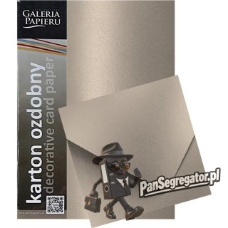 Karton ozdobny A4 PEARL stalowosrebrny 250g. (20ark.) Galeria Papieru