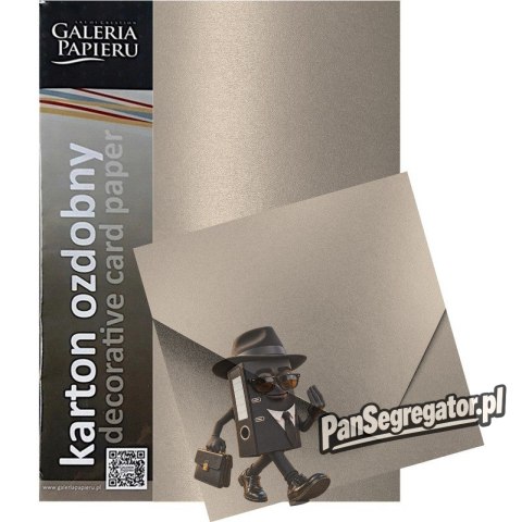 Karton ozdobny A4 PEARL stalowosrebrny 250g. (20ark.) Galeria Papieru