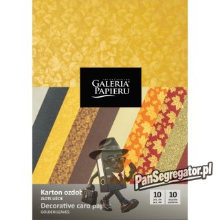 Karton ozdobny A4 ZŁOTE LIŚCIE mix wzorów 210-250g. (10ark.) 208935 Galeria Papieru