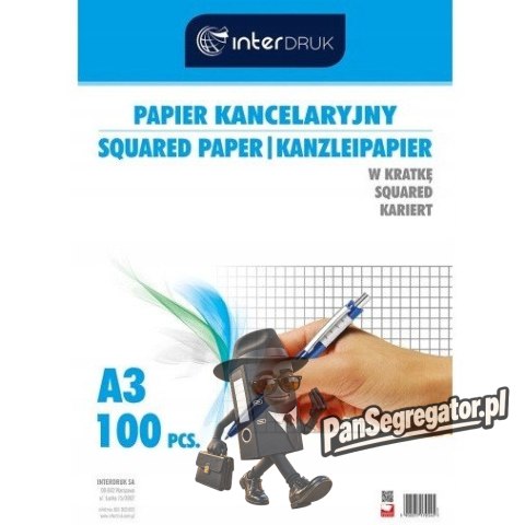 Papier kancelaryjny A3 kratka(100) INTERDRUK