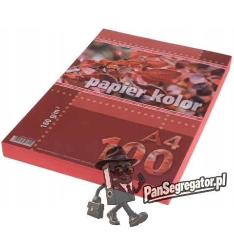 Papier ksero A4 160g KRESKA czerwony 100ark