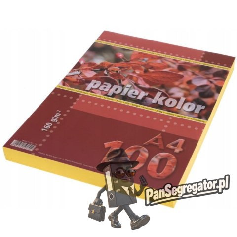 Papier ksero A4 160g KRESKA żółty 100ark