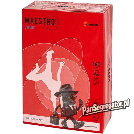 Papier ksero A4 160g MAESTRO COLOR CO44 intensive czerwień koralowa 250a