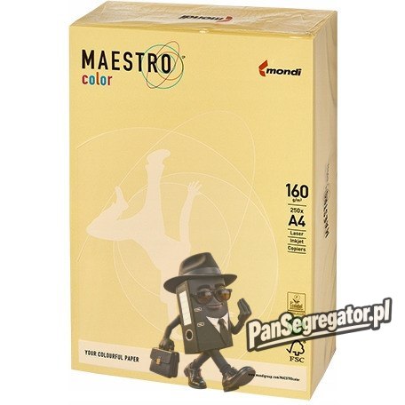 Papier ksero A4 160g MAESTRO COLOR YE23 pastel żółty (250ark)