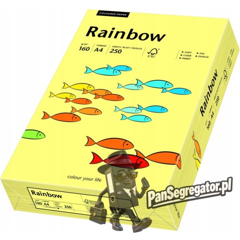 Papier ksero A4 160g RAINBOW R12 jasnożółty 250ark 88042305