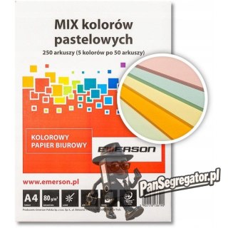 Papier ksero A4 80g EMERSON 250ark mix pastel xem1000250pwn