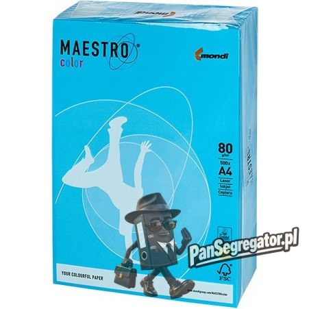 Papier ksero A4 80g MAESTRO COLOR AB48 Intensywny błękitny