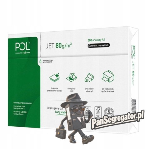 Papier ksero A4 80g POLJET (5ryz) klasa białości A 166