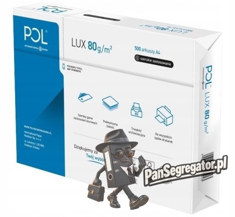 Papier ksero A4 80g POLLUX (5ryz) klasa białości B 161