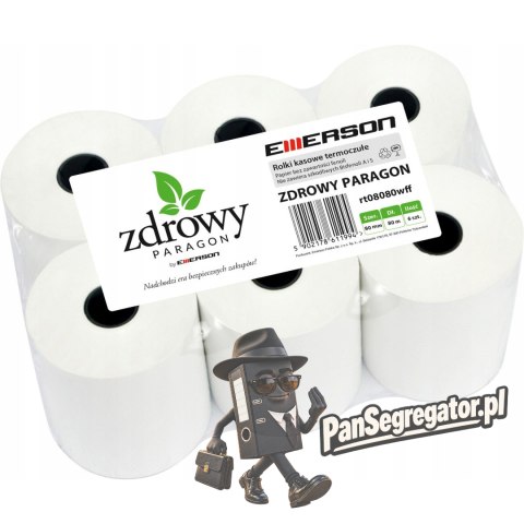 Rolki termiczne 80mmx80m (6szt) EMERSON rt08080wkff zdrowy paragon