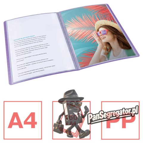 Album ofertowy Esselte Colour`Breeze z 80 koszulkami lawendowy 628446