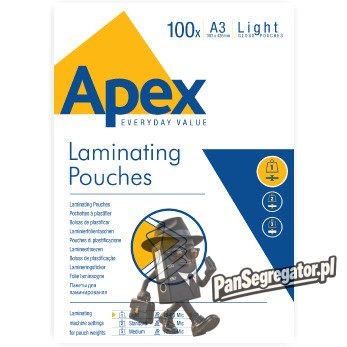 Folia do laminacji A3 light 75-80mic. (100szt.) APEX 6001901 FELLOWES