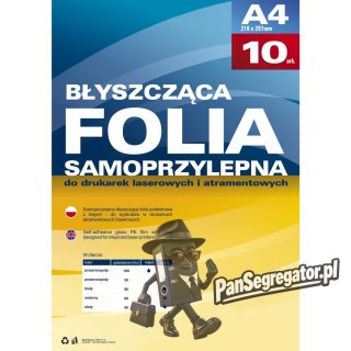 Folia samoprzylepna A4 biała do drukarek laserowych (10ark) 434011 ARGO