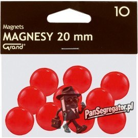 Magnesy 20mm GRAND czerwone (10szt.) 130-1688 GRAND