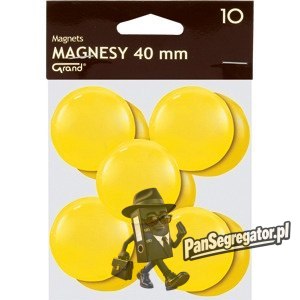 Magnesy 40mm żółte (10szt.) 130-1704 GRAND