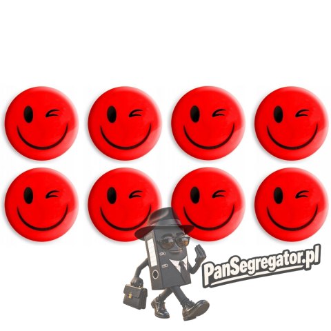 Magnesy do tablic czerwone uśmiechy 20mm (8szt.) GM300-SC8 TETIS