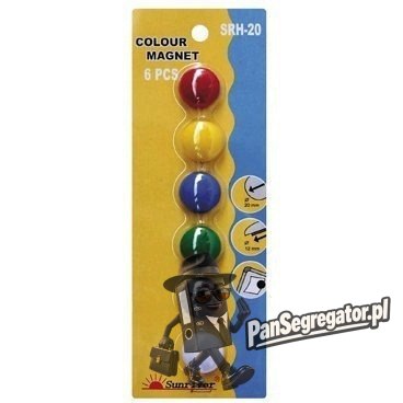Magnesy kolorowe WF-20 opakowanie 6sztuk SRH-20 ARGO
