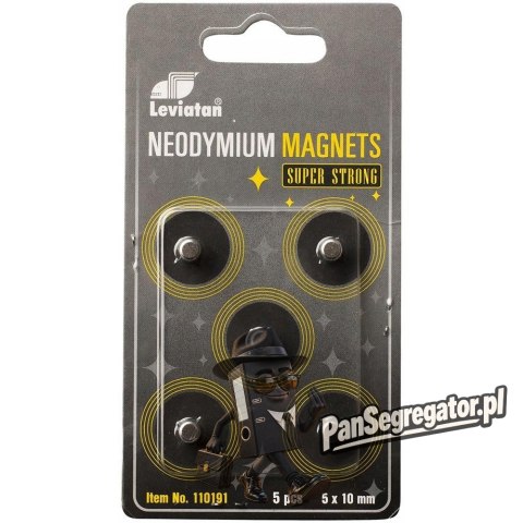 Magnesy neodymowe 10mm (5) 110191 LEVIATAN