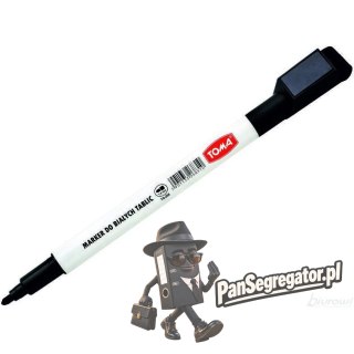 Marker do białych tablic czarny TO-268 z magnesem i gąbką TOMA