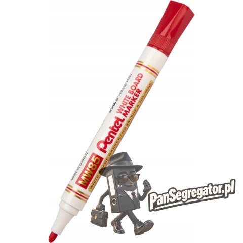 Marker do tablic MW85-B czerwony okrągła końcówka dł.linii 250m PENTEL