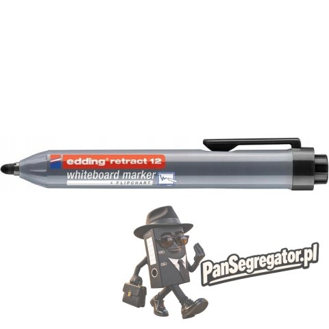 Marker do tablic automatyczny czarny okrągła końcówka 1.5-3mm Retract 12/001/N EDDING