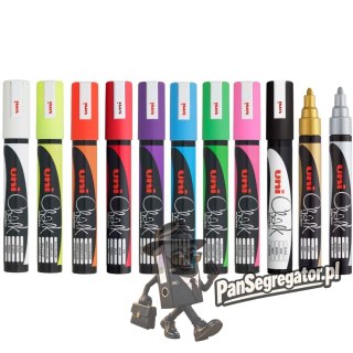 Marker kredowy UNI PWE-5M 1.8mm-2,5mm srebrny UNPWE5M/DSR