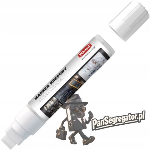 Marker kredowy końcówka 15x8mm biały TO-290 02 TOMA