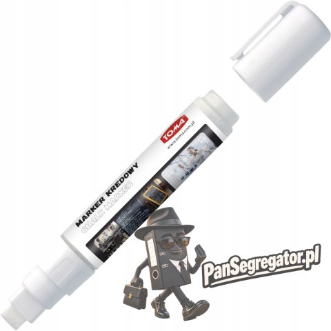 Marker kredowy końcówka 8x5mm biały TO-291 02 TOMA